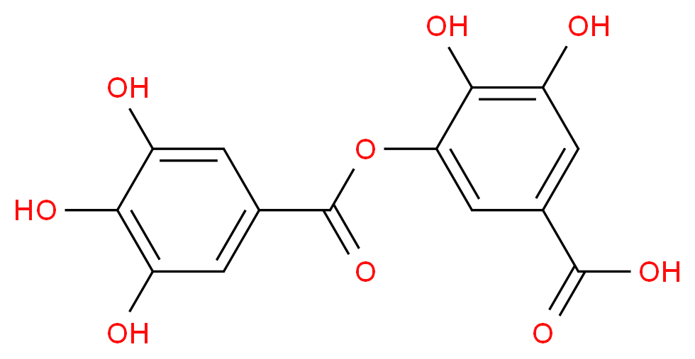 3,4-dihydroxy-5-(3,4,5-trihydroxybenzoyloxy)benzoic acid_分子结构_CAS_536-08-3
