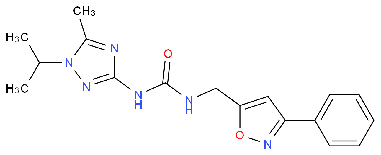 N-(1-isopropyl-5-methyl-1H-1,2,4-triazol-3-yl)-N'-[(3-phenylisoxazol-5-yl)methyl]urea_分子结构_CAS_)