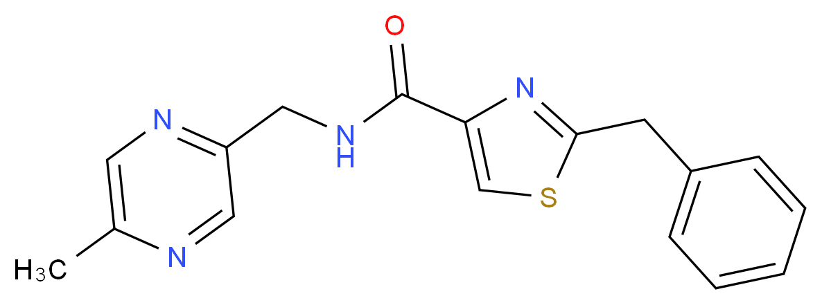 2-benzyl-N-[(5-methylpyrazin-2-yl)methyl]-1,3-thiazole-4-carboxamide_分子结构_CAS_)