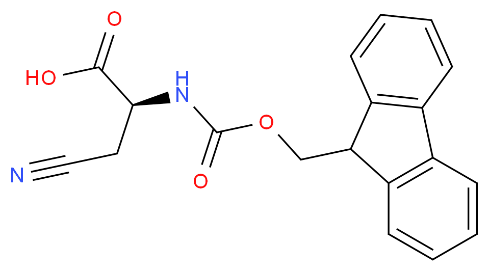 (S)-2-((((9H-Fluoren-9-yl)methoxy)carbonyl)amino)-3-cyanopropanoic acid_分子结构_CAS_127273-06-7)