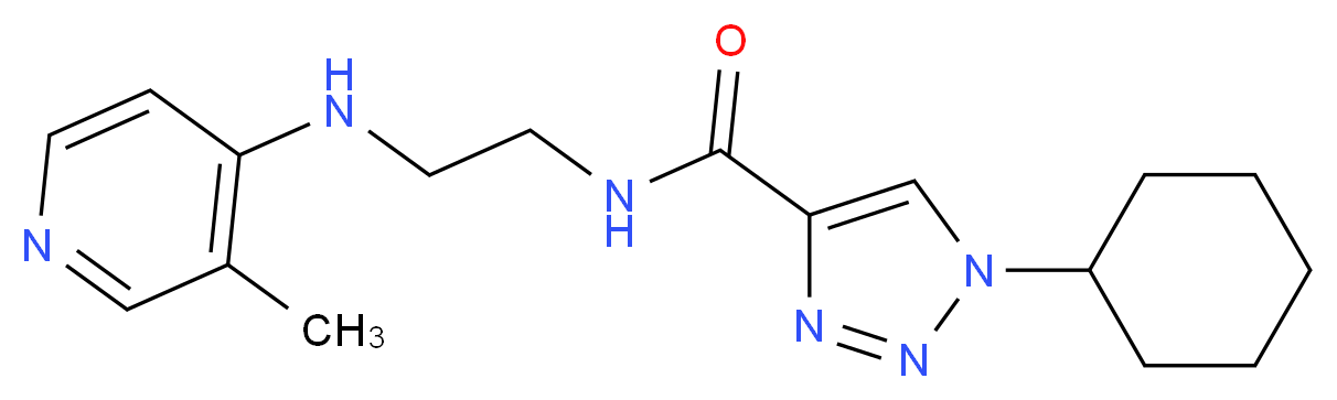 1-cyclohexyl-N-{2-[(3-methyl-4-pyridinyl)amino]ethyl}-1H-1,2,3-triazole-4-carboxamide_分子结构_CAS_)