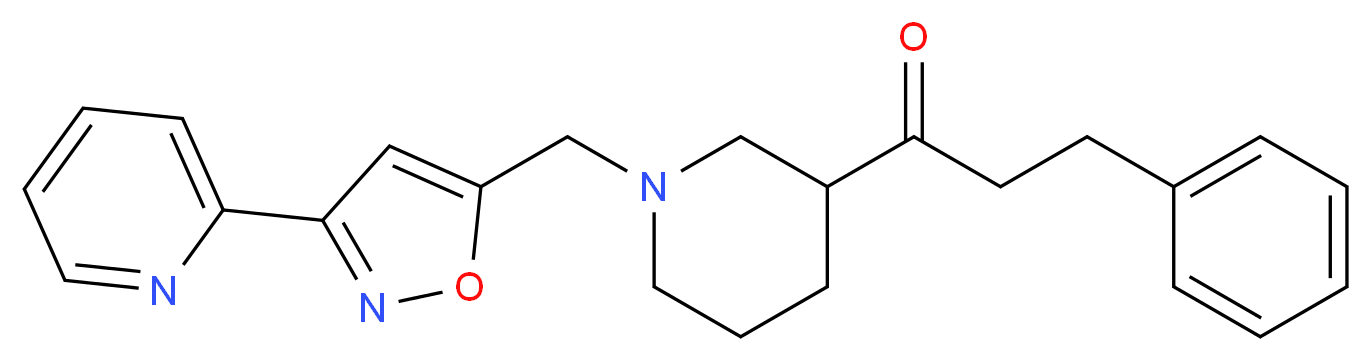 3-phenyl-1-(1-{[3-(2-pyridinyl)-5-isoxazolyl]methyl}-3-piperidinyl)-1-propanone_分子结构_CAS_)