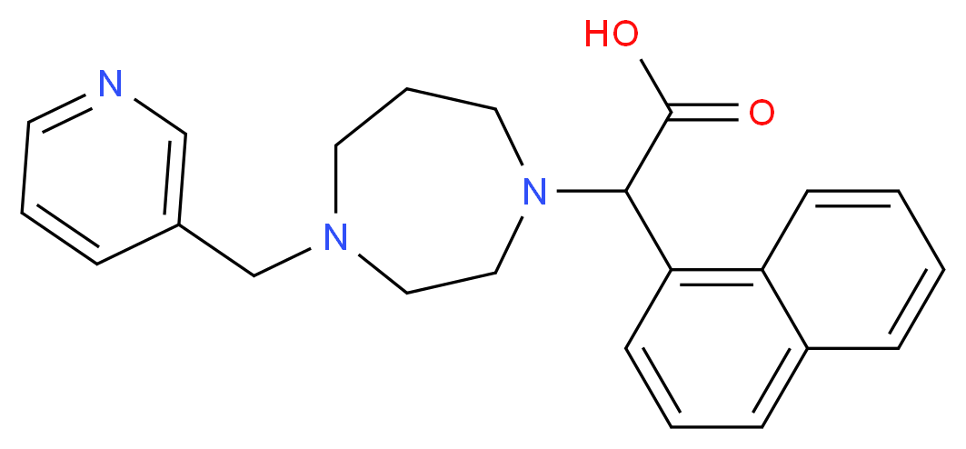 1-naphthyl[4-(pyridin-3-ylmethyl)-1,4-diazepan-1-yl]acetic acid_分子结构_CAS_)