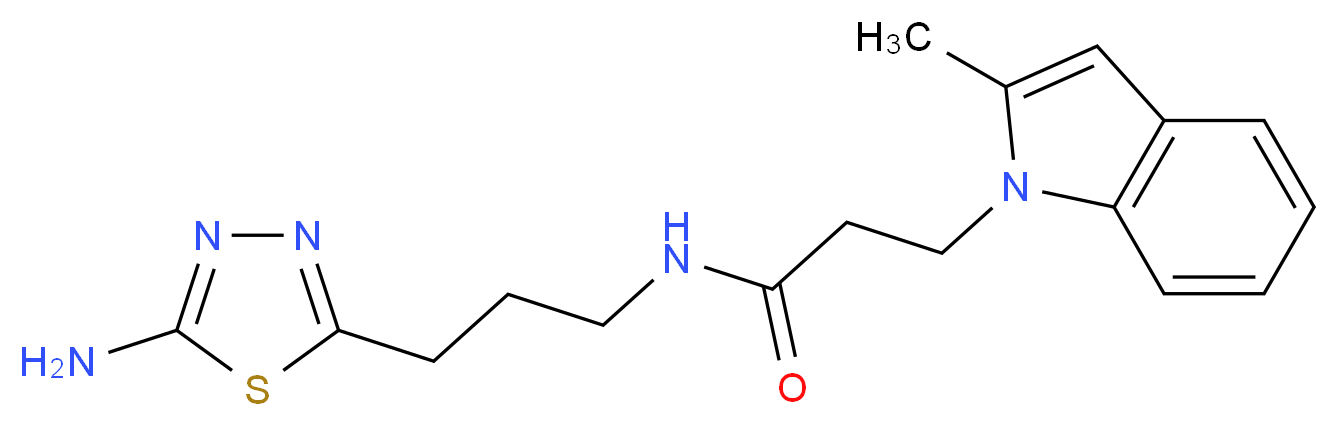 N-[3-(5-amino-1,3,4-thiadiazol-2-yl)propyl]-3-(2-methyl-1H-indol-1-yl)propanamide_分子结构_CAS_)