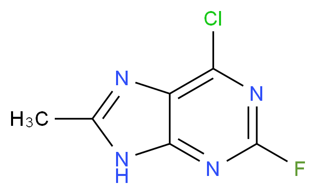 6-chloro-2-fluoro-8-methyl-9H-purine_分子结构_CAS_1060816-70-7