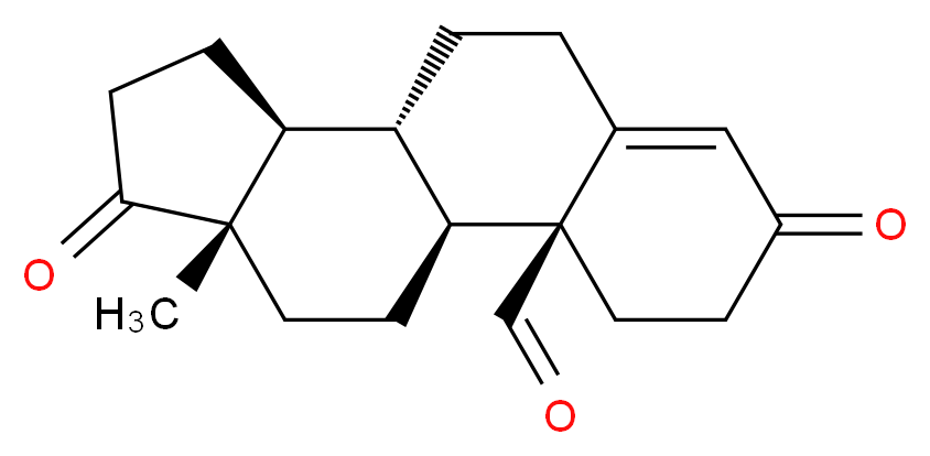 (1S,2S,10R,11S,15S)-15-methyl-5,14-dioxotetracyclo[8.7.0.0<sup>2</sup>,<sup>7</sup>.0<sup>1</sup><sup>1</sup>,<sup>1</sup><sup>5</sup>]heptadec-6-ene-2-carbaldehyde_分子结构_CAS_968-49-0