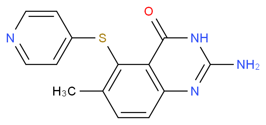 2-amino-6-methyl-5-(pyridin-4-ylsulfanyl)-3,4-dihydroquinazolin-4-one_分子结构_CAS_152946-68-4