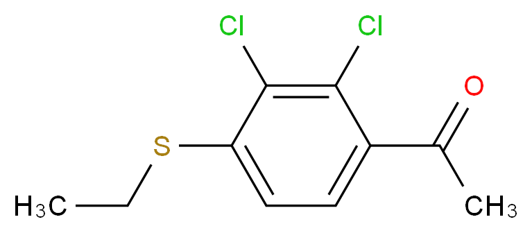 1-[2,3-Dichloro-4-(ethylsulfanyl)phenyl]-1-ethanone_分子结构_CAS_)