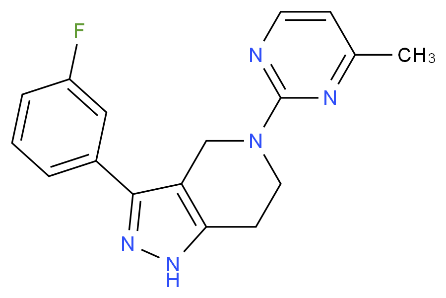 3-(3-fluorophenyl)-5-(4-methylpyrimidin-2-yl)-4,5,6,7-tetrahydro-1H-pyrazolo[4,3-c]pyridine_分子结构_CAS_)