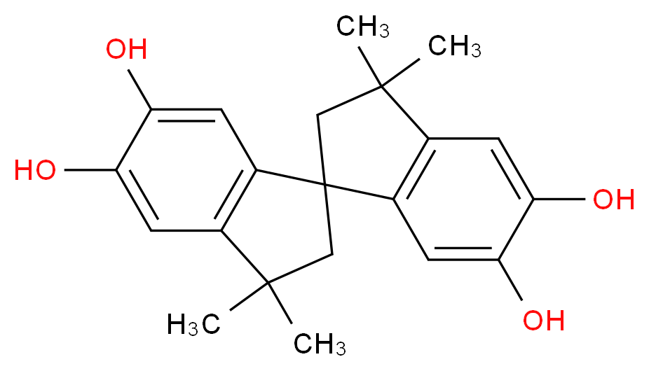 5,5',6,6'-四羟基-3,3,3',3'-四甲基-1,1'-螺旋双茚满_分子结构_CAS_77-08-7)