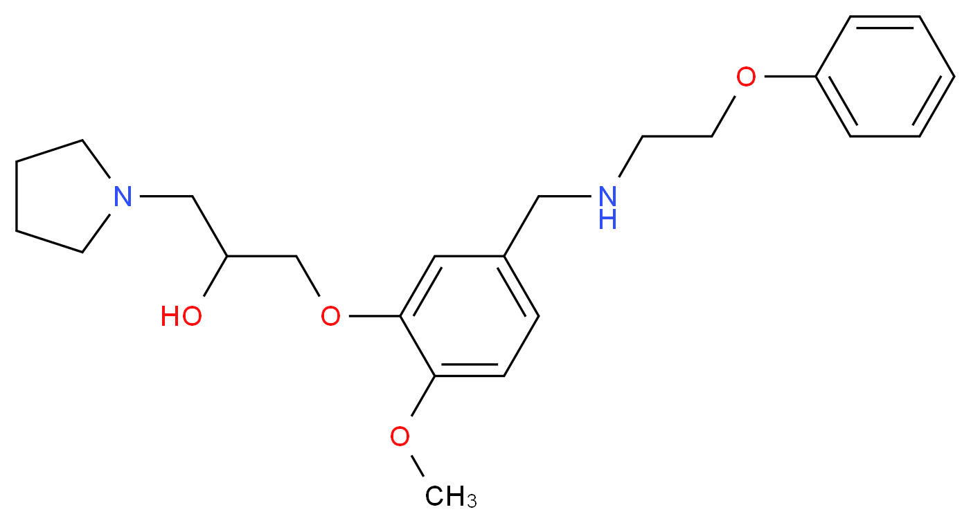 1-(2-methoxy-5-{[(2-phenoxyethyl)amino]methyl}phenoxy)-3-(1-pyrrolidinyl)-2-propanol_分子结构_CAS_)
