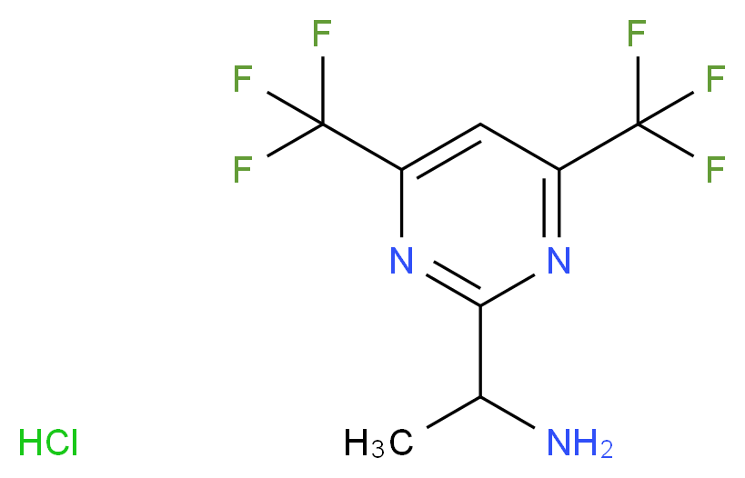 1-(4,6-bis(trifluoromethyl)pyrimidin-2-yl)ethanamine hydrochloride_分子结构_CAS_1196152-89-2)