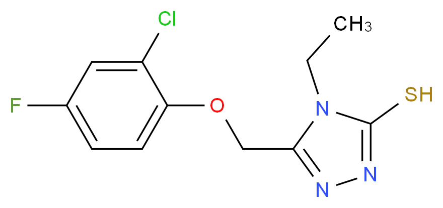 5-[(2-Chloro-4-fluorophenoxy)methyl]-4-ethyl-4H-1,2,4-triazole-3-thiol_分子结构_CAS_667414-15-5)