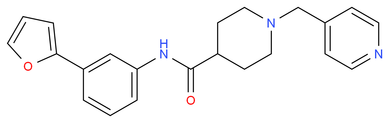 N-[3-(2-furyl)phenyl]-1-(4-pyridinylmethyl)-4-piperidinecarboxamide_分子结构_CAS_)