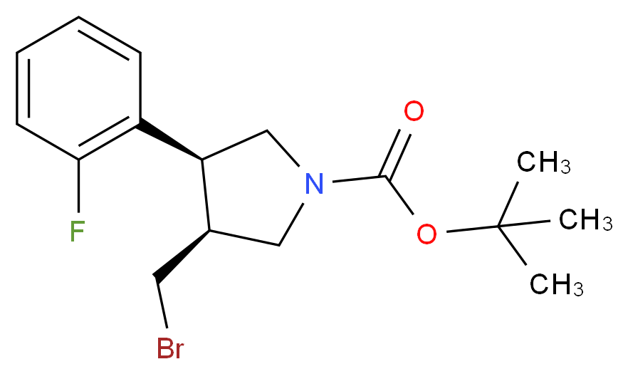 (3R,4S)-tert-butyl 3-(bromomethyl)-4-(2-fluorophenyl)pyrrolidine-1-carboxylate_分子结构_CAS_1260596-90-4)