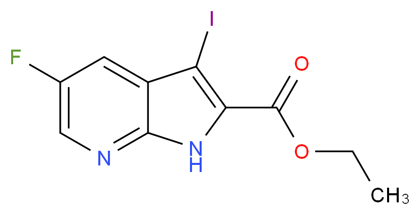 Ethyl 5-fluoro-3-iodo-1H-pyrrolo[2,3-b]pyridine-2-carboxylate_分子结构_CAS_1334499-86-3)