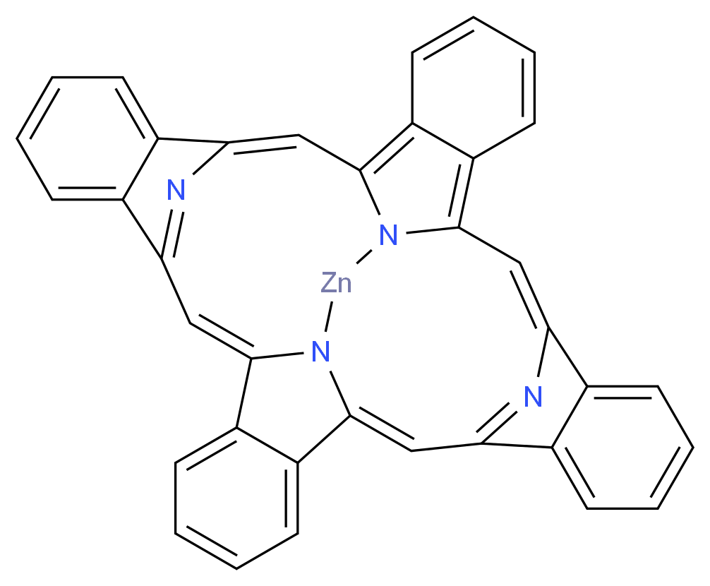 (9Z,18Z,26Z,35Z)-37,39,40,41-tetraaza-38-zincadecacyclo[17.17.3.1<sup>1</sup><sup>0</sup>,<sup>1</sup><sup>7</sup>.1<sup>2</sup><sup>8</sup>,<sup>3</sup><sup>5</sup>.0<sup>2</sup>,<sup>7</sup>.0<sup>8</sup>,<sup>3</sup><sup>7</sup>.0<sup>1</sup><sup>1</sup>,<sup>1</sup><sup>6</sup>.0<sup>2</sup><sup>0</sup>,<sup>2</sup><sup>5</sup>.0<sup>2</sup><sup>6</sup>,<sup>3</sup><sup>9</sup>.0<sup>2</sup><sup>9</sup>,<sup>3</sup><sup>4</sup>]hentetraconta-1,3,5,7,9,11(16),12,14,17(41),18,20,22,24,26,28(40),29(34),30,32,35-nonadecaene_分子结构_CAS_14586-52-8