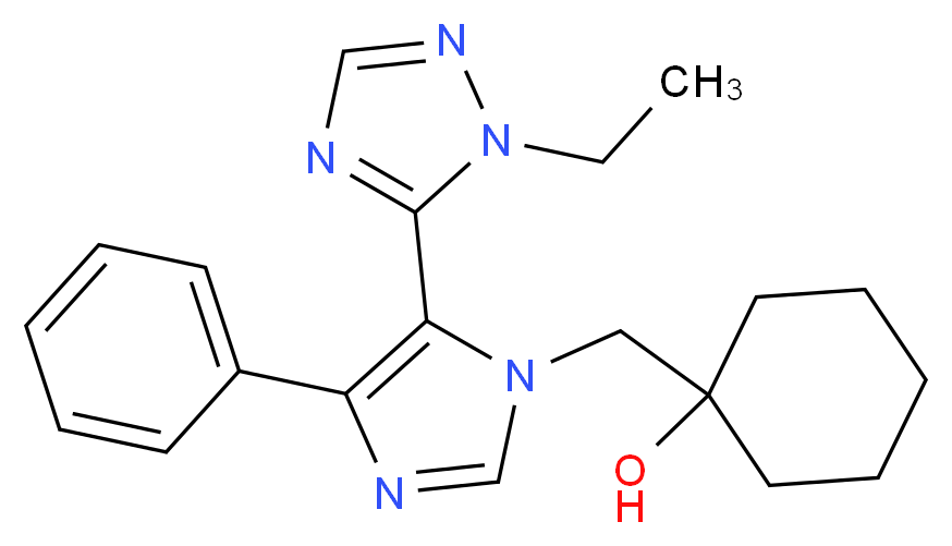 1-{[5-(1-ethyl-1H-1,2,4-triazol-5-yl)-4-phenyl-1H-imidazol-1-yl]methyl}cyclohexanol_分子结构_CAS_)