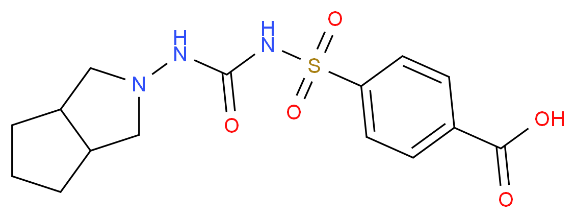 4-{[({octahydrocyclopenta[c]pyrrol-2-yl}carbamoyl)amino]sulfonyl}benzoic acid_分子结构_CAS_38173-52-3