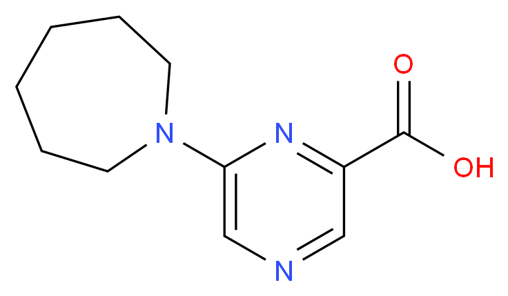 6-(1-Azepanyl)-2-pyrazinecarboxylic acid_分子结构_CAS_)