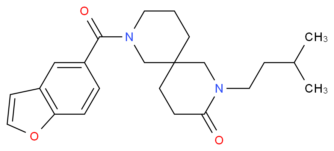 8-(1-benzofuran-5-ylcarbonyl)-2-(3-methylbutyl)-2,8-diazaspiro[5.5]undecan-3-one_分子结构_CAS_)