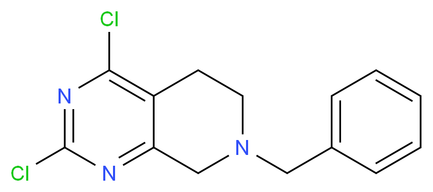 7-Benzyl-2,4-dichloro-5,6,7,8-tetrahydropyrido[3,4-d]pyrimidine_分子结构_CAS_1059735-34-0)