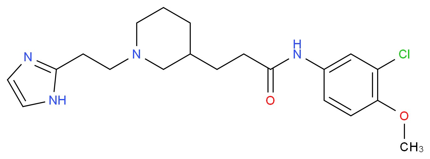 N-(3-chloro-4-methoxyphenyl)-3-{1-[2-(1H-imidazol-2-yl)ethyl]piperidin-3-yl}propanamide_分子结构_CAS_)