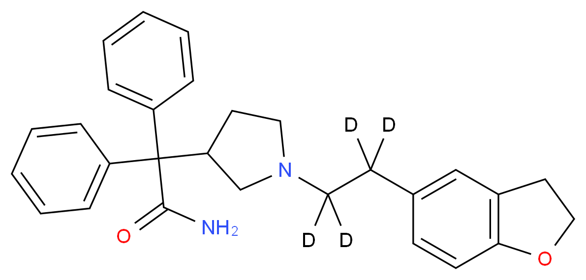 2-{1-[2-(2,3-dihydro-1-benzofuran-5-yl)(<sup>2</sup>H<sub>4</sub>)ethyl]pyrrolidin-3-yl}-2,2-diphenylacetamide_分子结构_CAS_1189701-43-6