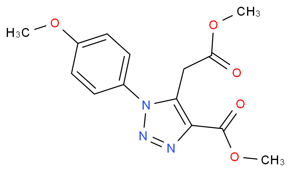 methyl 5-(2-methoxy-2-oxoethyl)-1-(4-methoxyphenyl)-1H-1,2,3-triazole-4-carboxylate_分子结构_CAS_)