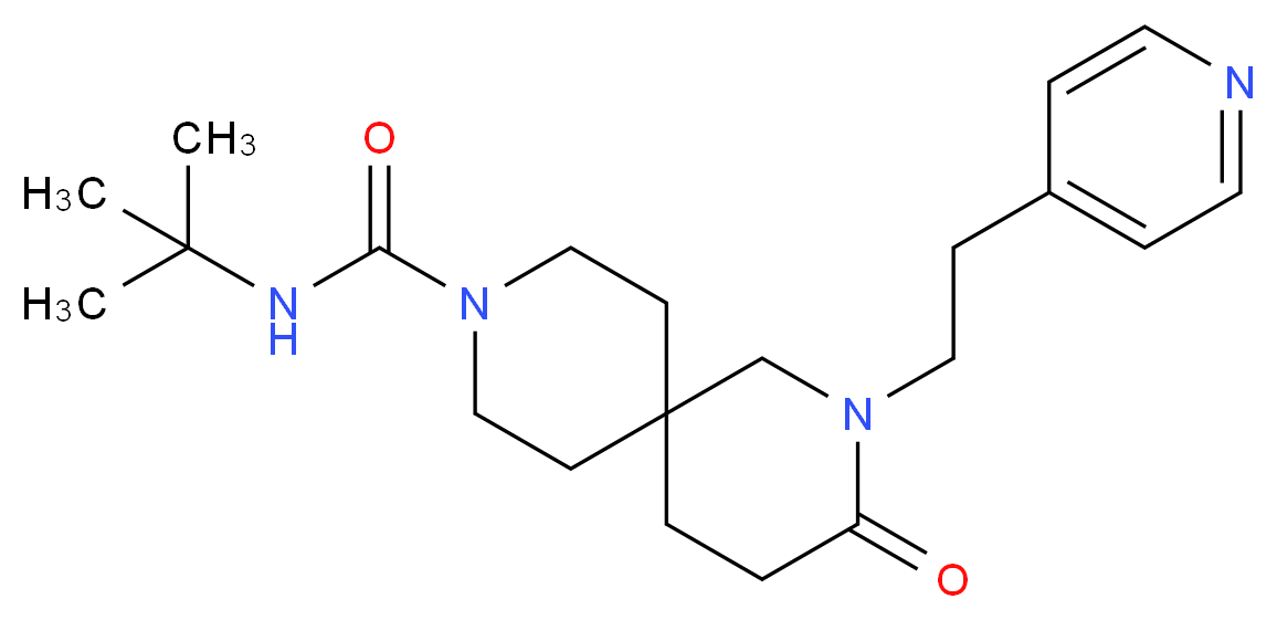 N-(tert-butyl)-3-oxo-2-(2-pyridin-4-ylethyl)-2,9-diazaspiro[5.5]undecane-9-carboxamide_分子结构_CAS_)