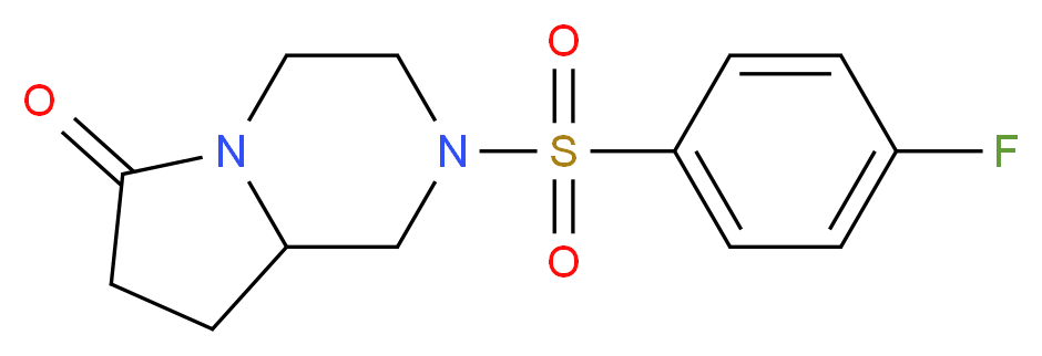 2-(4-fluorobenzenesulfonyl)-octahydropyrrolo[1,2-a]piperazin-6-one_分子结构_CAS_272786-64-8