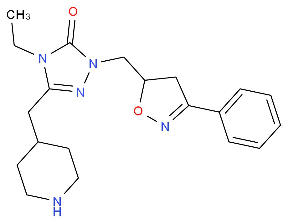 4-ethyl-2-[(3-phenyl-4,5-dihydroisoxazol-5-yl)methyl]-5-(piperidin-4-ylmethyl)-2,4-dihydro-3H-1,2,4-triazol-3-one_分子结构_CAS_)