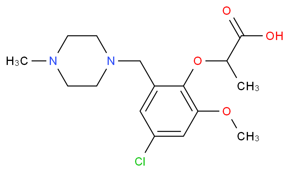 2-{4-chloro-2-methoxy-6-[(4-methylpiperazin-1-yl)methyl]phenoxy}propanoic acid_分子结构_CAS_)