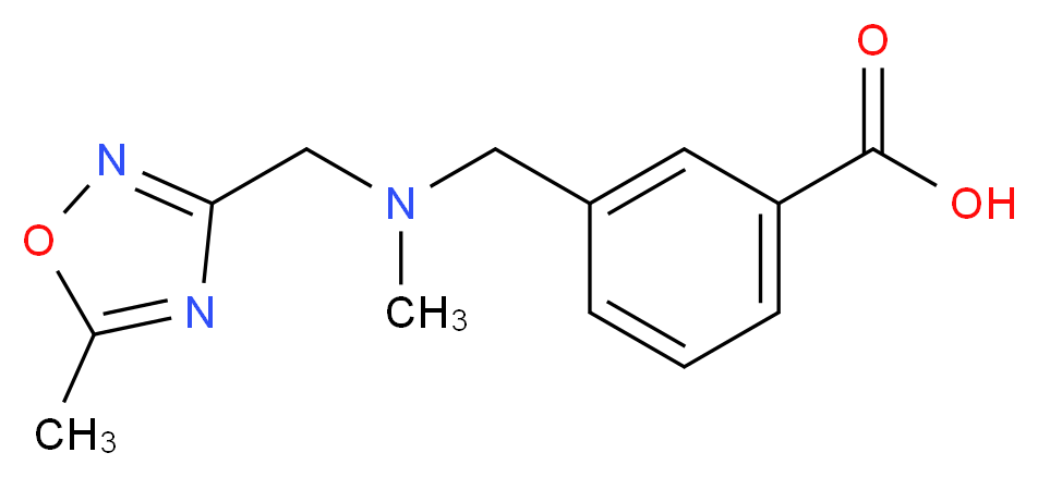3-({methyl[(5-methyl-1,2,4-oxadiazol-3-yl)methyl]amino}methyl)benzoic acid_分子结构_CAS_)