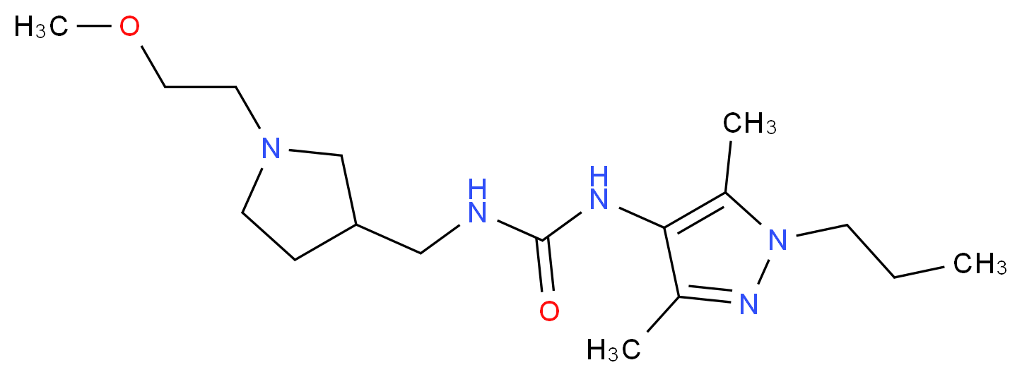 N-(3,5-dimethyl-1-propyl-1H-pyrazol-4-yl)-N'-{[1-(2-methoxyethyl)pyrrolidin-3-yl]methyl}urea_分子结构_CAS_)