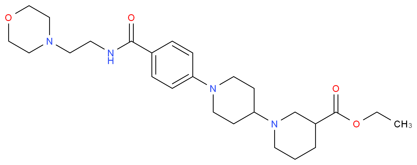 ethyl 1'-[4-({[2-(4-morpholinyl)ethyl]amino}carbonyl)phenyl]-1,4'-bipiperidine-3-carboxylate_分子结构_CAS_)
