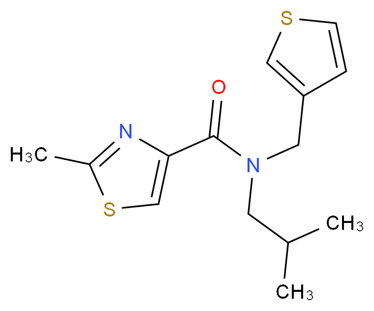N-isobutyl-2-methyl-N-(3-thienylmethyl)-1,3-thiazole-4-carboxamide_分子结构_CAS_)