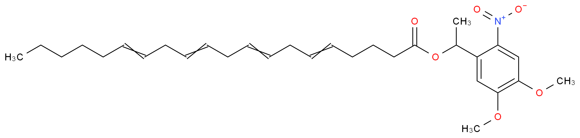 1-(4,5-dimethoxy-2-nitrophenyl)ethyl icosa-5,8,11,14-tetraenoate_分子结构_CAS_155613-96-0