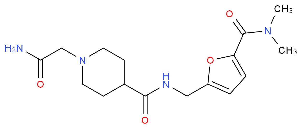 1-(2-amino-2-oxoethyl)-N-({5-[(dimethylamino)carbonyl]-2-furyl}methyl)-4-piperidinecarboxamide_分子结构_CAS_)