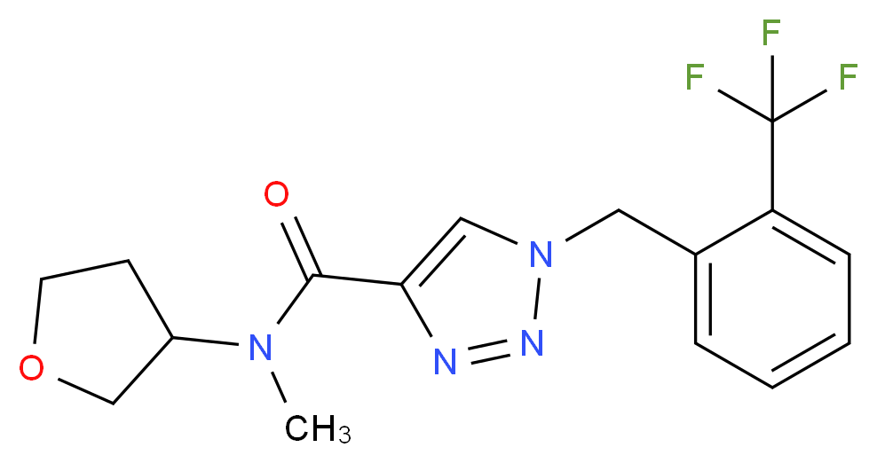 N-methyl-N-(tetrahydro-3-furanyl)-1-[2-(trifluoromethyl)benzyl]-1H-1,2,3-triazole-4-carboxamide_分子结构_CAS_)