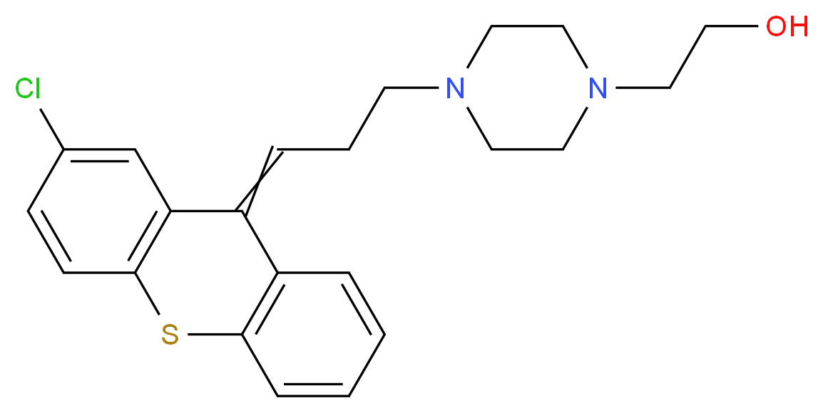 2-{4-[3-(2-chloro-9H-thioxanthen-9-ylidene)propyl]piperazin-1-yl}ethan-1-ol_分子结构_CAS_53772-83-1