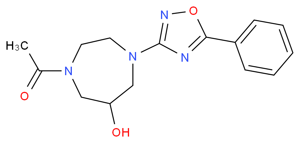 1-acetyl-4-(5-phenyl-1,2,4-oxadiazol-3-yl)-1,4-diazepan-6-ol_分子结构_CAS_)