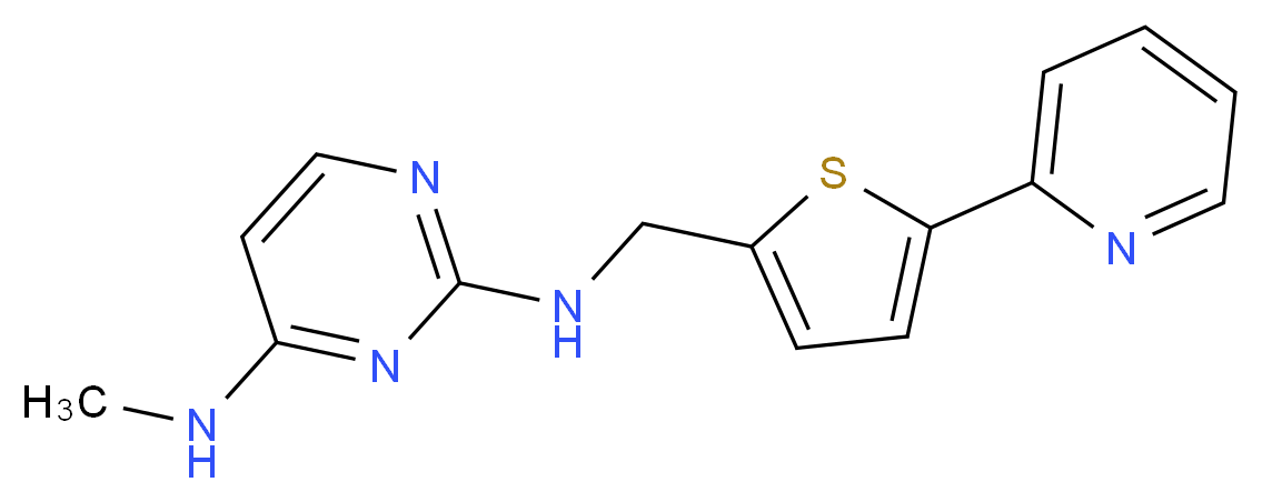 N~4~-methyl-N~2~-[(5-pyridin-2-yl-2-thienyl)methyl]pyrimidine-2,4-diamine_分子结构_CAS_)