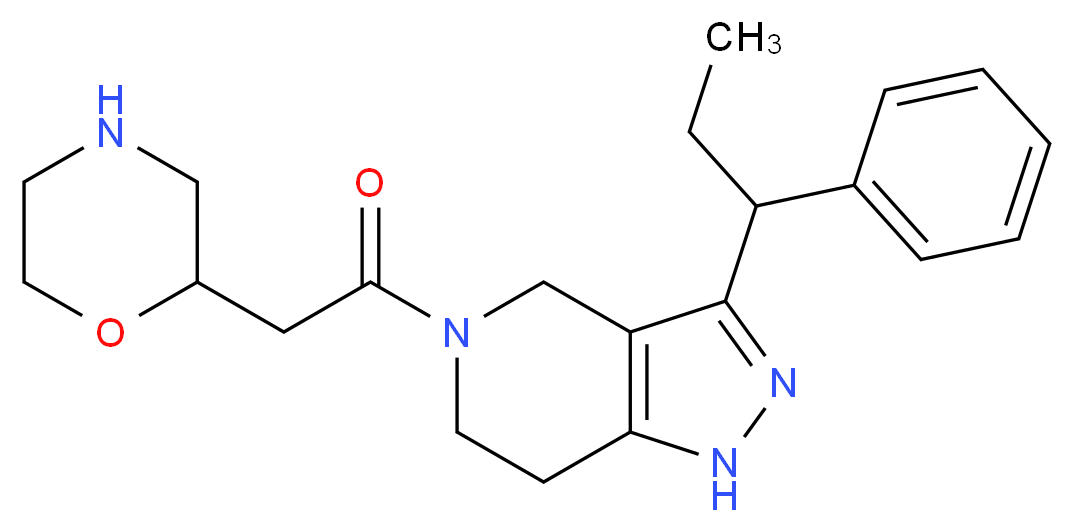 5-(morpholin-2-ylacetyl)-3-(1-phenylpropyl)-4,5,6,7-tetrahydro-1H-pyrazolo[4,3-c]pyridine_分子结构_CAS_)