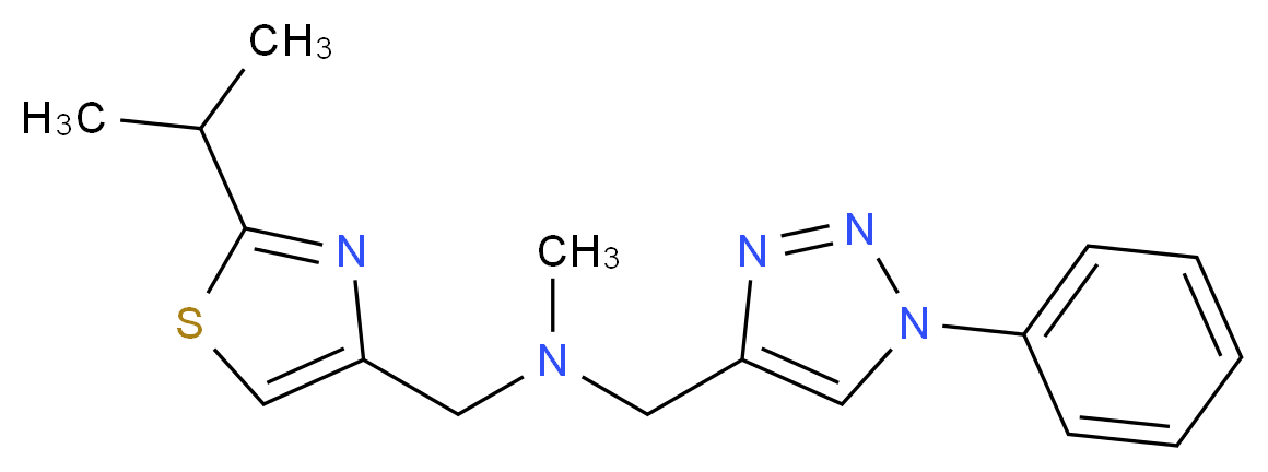 1-(2-isopropyl-1,3-thiazol-4-yl)-N-methyl-N-[(1-phenyl-1H-1,2,3-triazol-4-yl)methyl]methanamine_分子结构_CAS_)