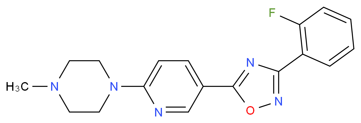 1-{5-[3-(2-fluorophenyl)-1,2,4-oxadiazol-5-yl]pyridin-2-yl}-4-methylpiperazine_分子结构_CAS_)