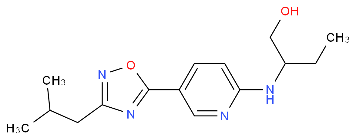 2-{[5-(3-isobutyl-1,2,4-oxadiazol-5-yl)pyridin-2-yl]amino}butan-1-ol_分子结构_CAS_)