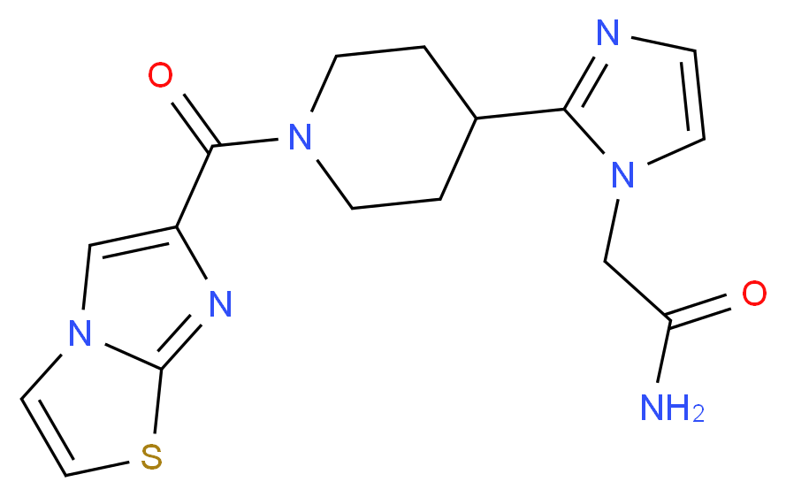 2-{2-[1-(imidazo[2,1-b][1,3]thiazol-6-ylcarbonyl)piperidin-4-yl]-1H-imidazol-1-yl}acetamide_分子结构_CAS_)