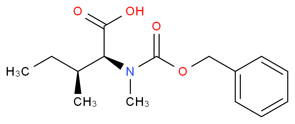 (2S,3S)-2-{[(benzyloxy)carbonyl](methyl)amino}-3-methylpentanoic acid_分子结构_CAS_42417-66-3