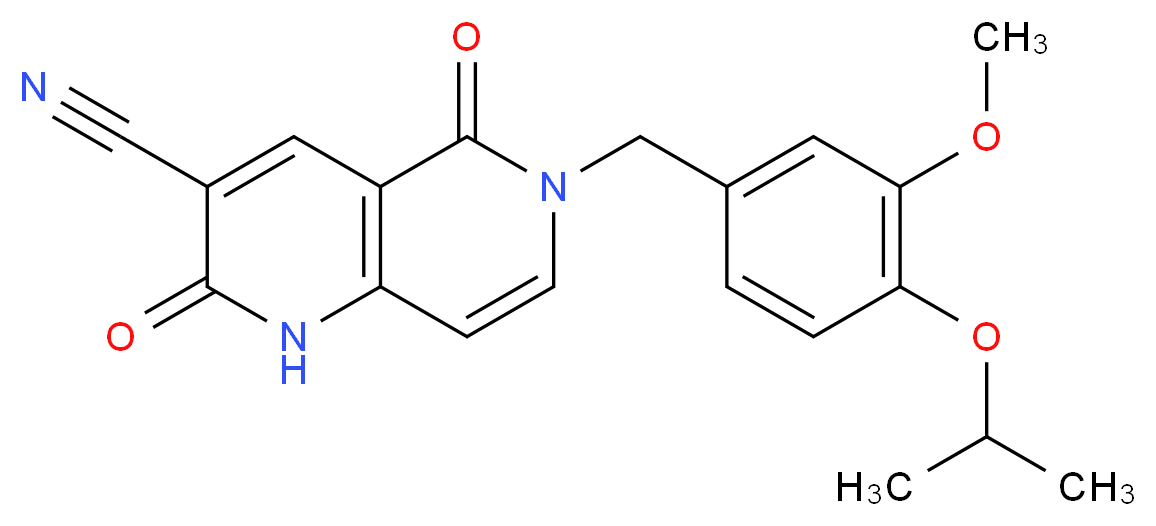 6-(4-isopropoxy-3-methoxybenzyl)-2,5-dioxo-1,2,5,6-tetrahydro-1,6-naphthyridine-3-carbonitrile_分子结构_CAS_)